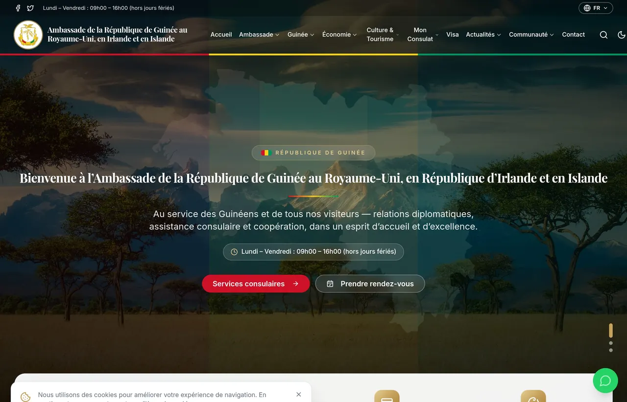 Embajada de la República de Guinea — Reino Unido, Irlanda e Islandia