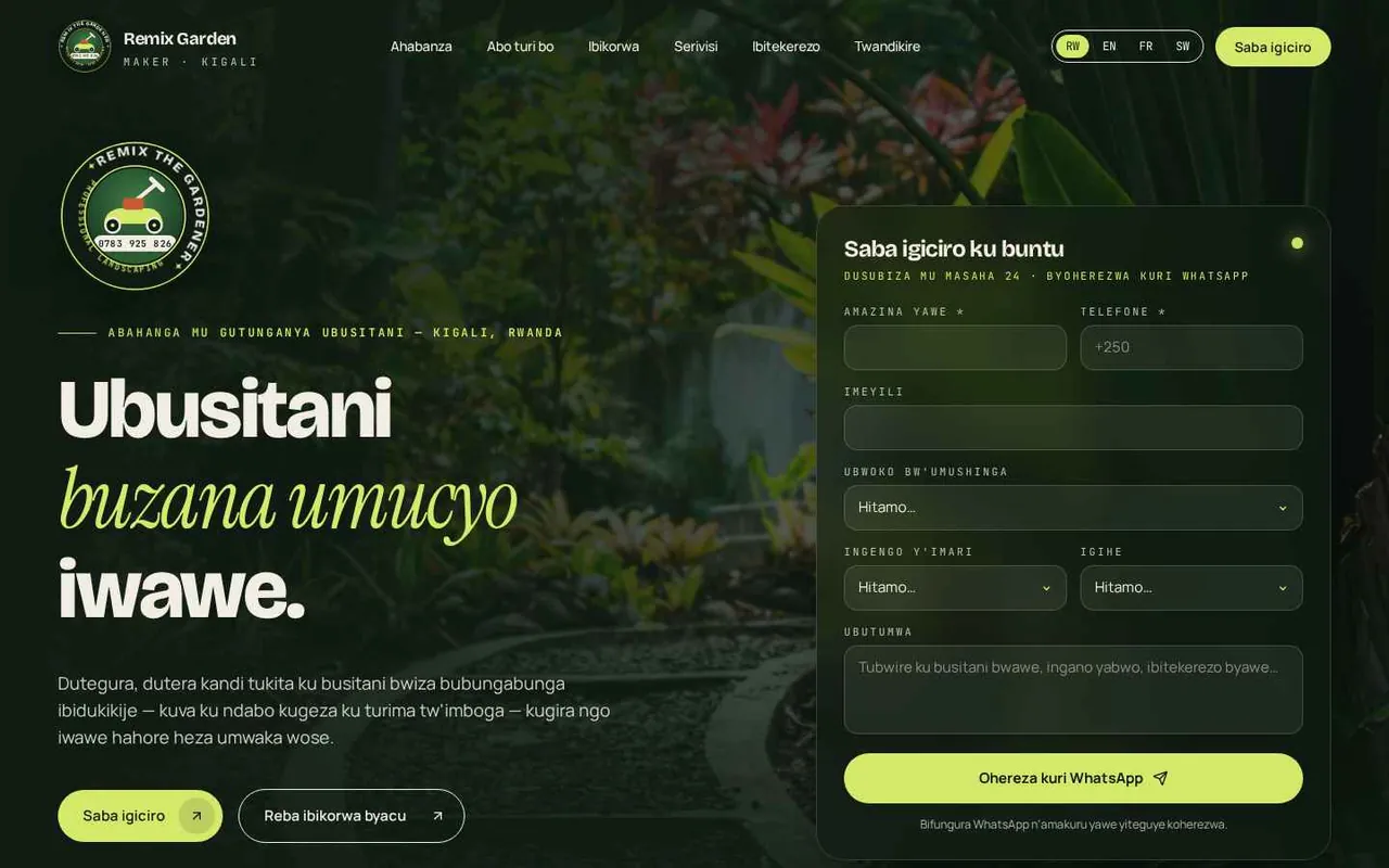 Remix Garden Maker — Kigali, Rwanda